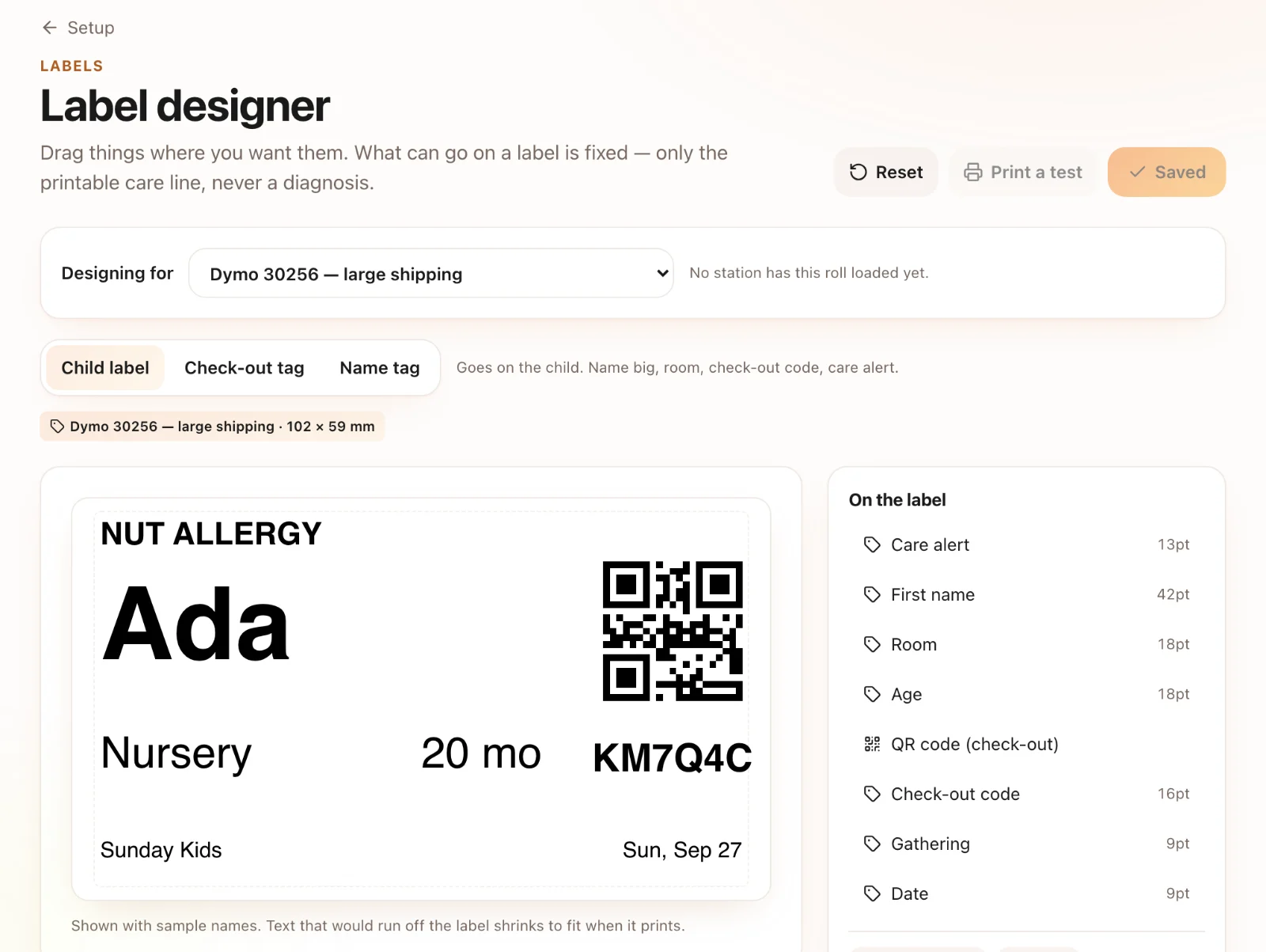Label printers that work with Check-Ins: Labels