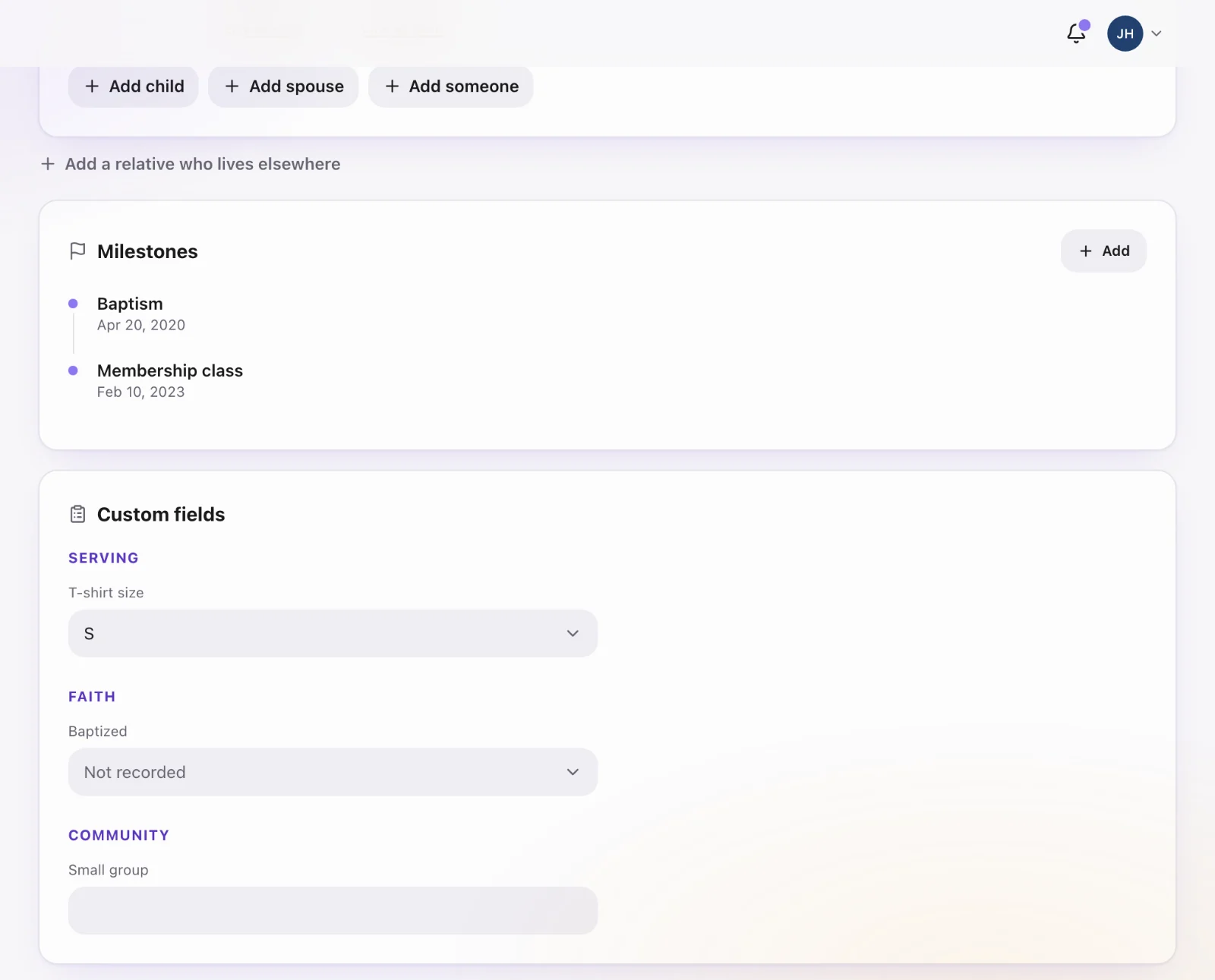 Custom fields: Fill them in