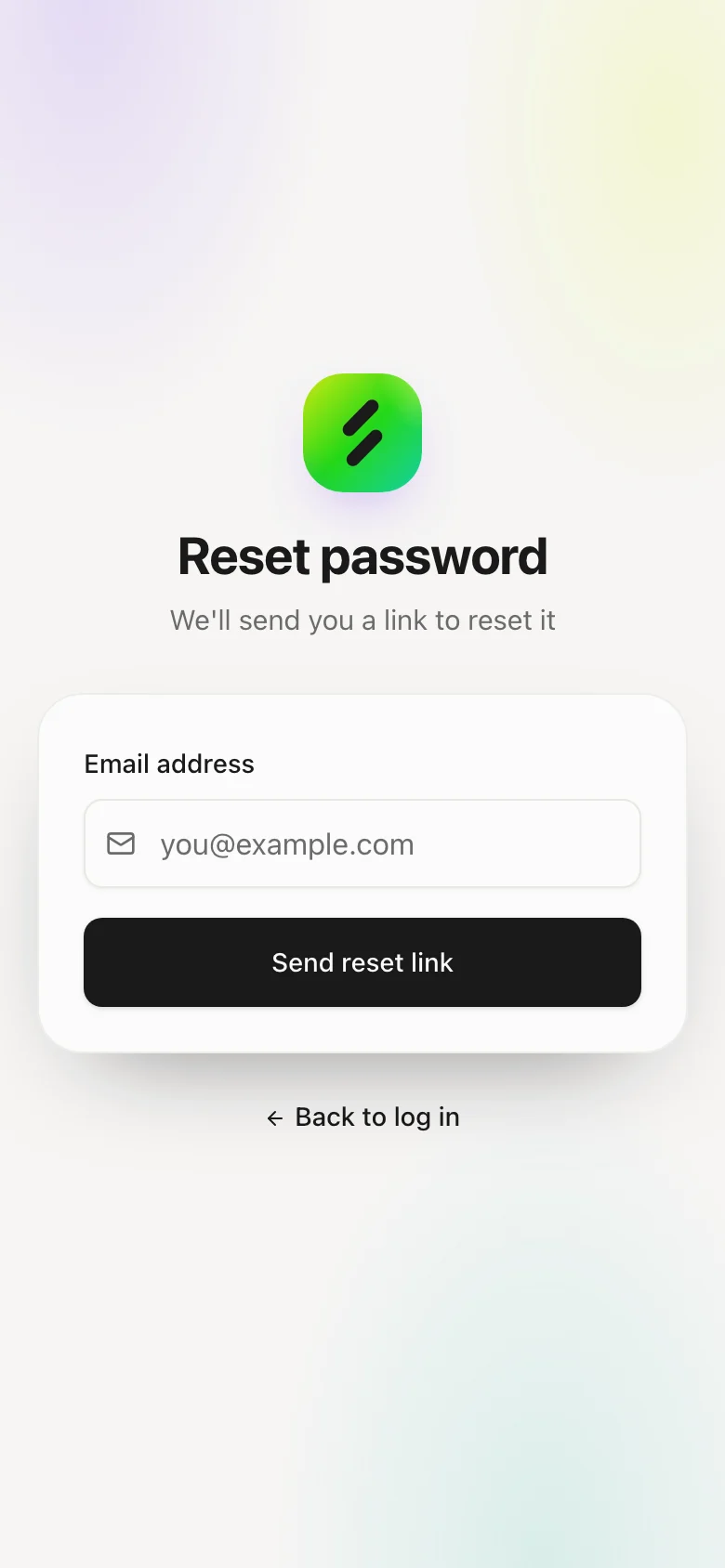 Reset your password: Use the link we send