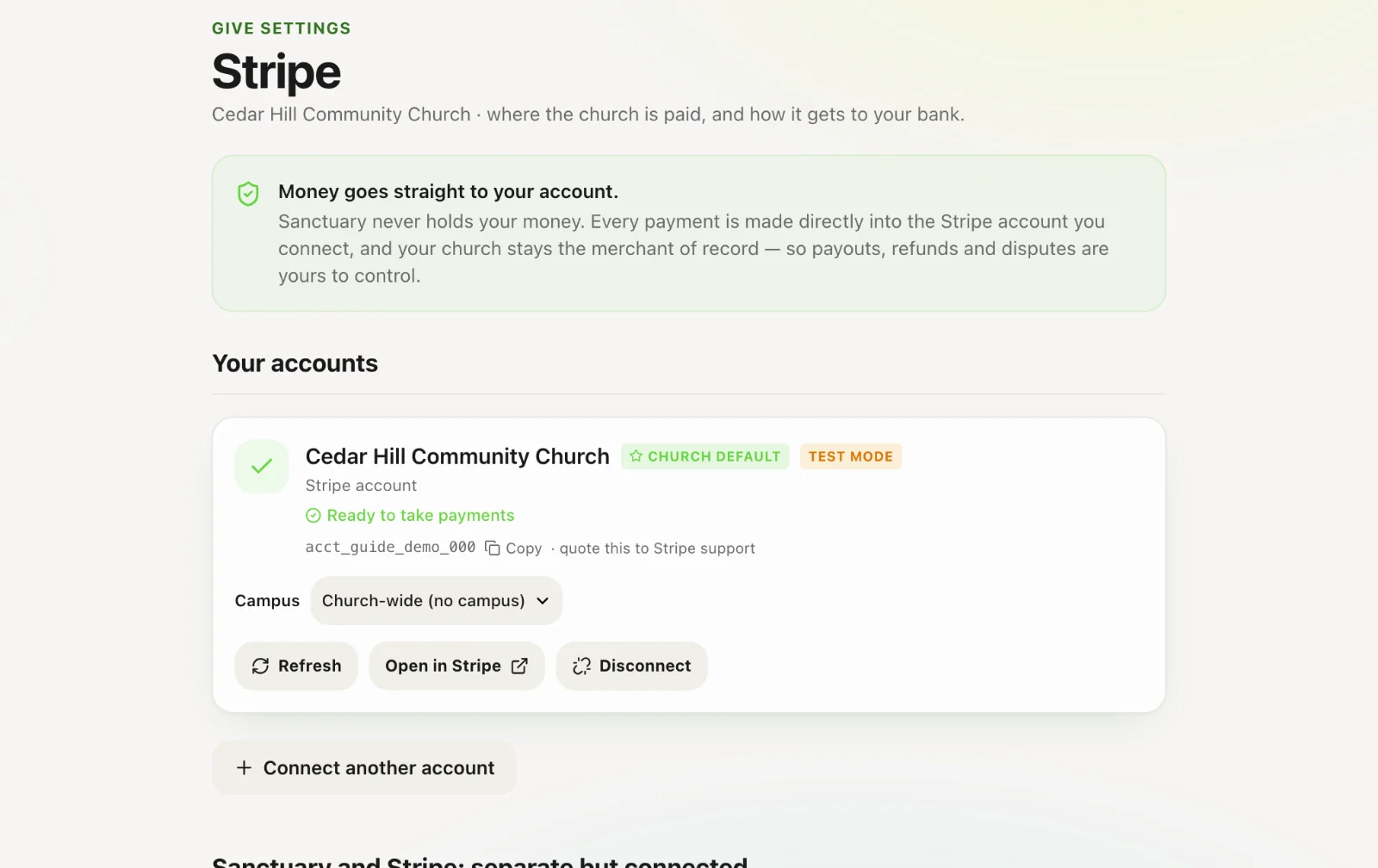 Connecting Stripe for giving: How the money moves