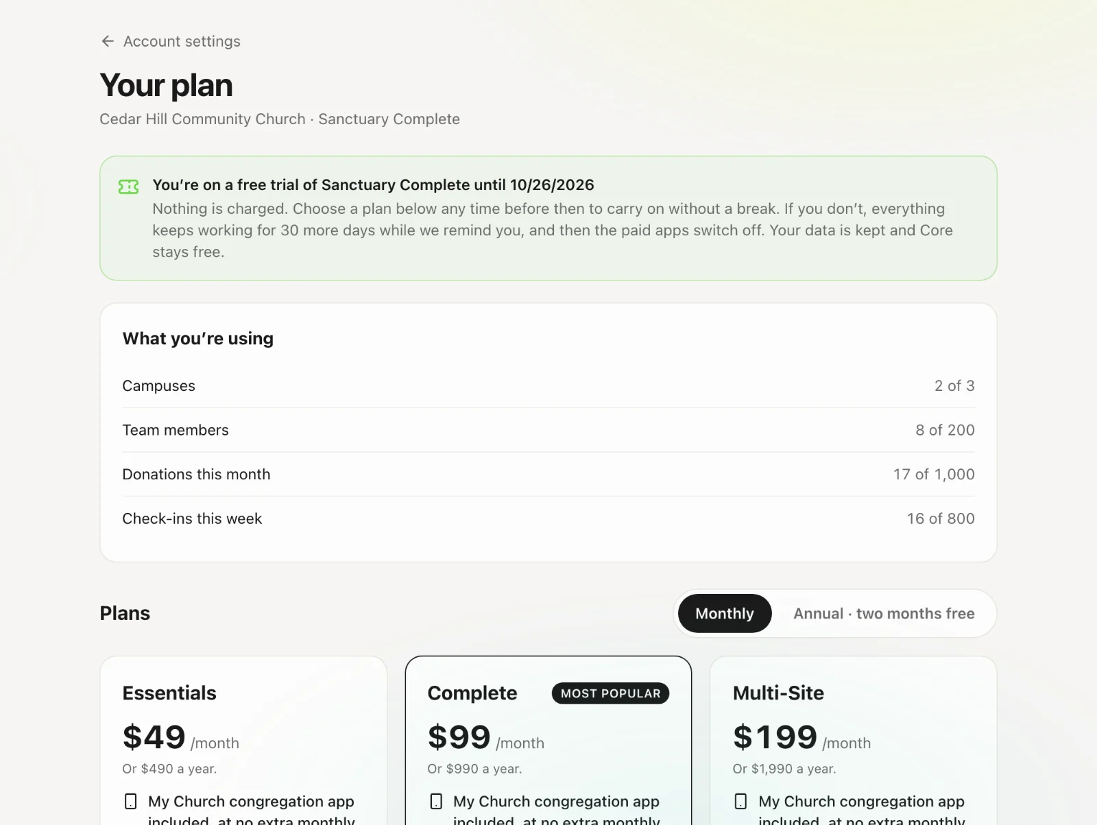 Intro to Sanctuary Serve: Plans and the member limit